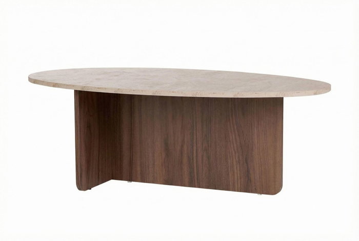 Nordure Mesa de café Orba - Travertino, Venezia Walnut